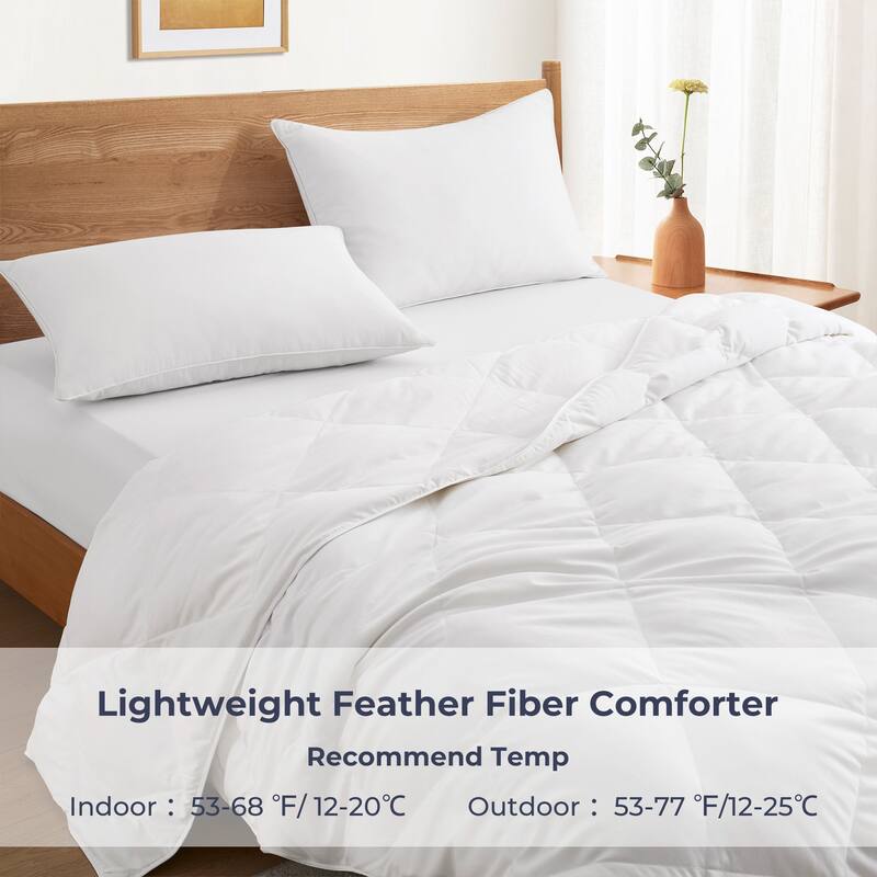 Lightweight & Medium Weight White Goose Down Duvet Comforter - Twin - Lightweight