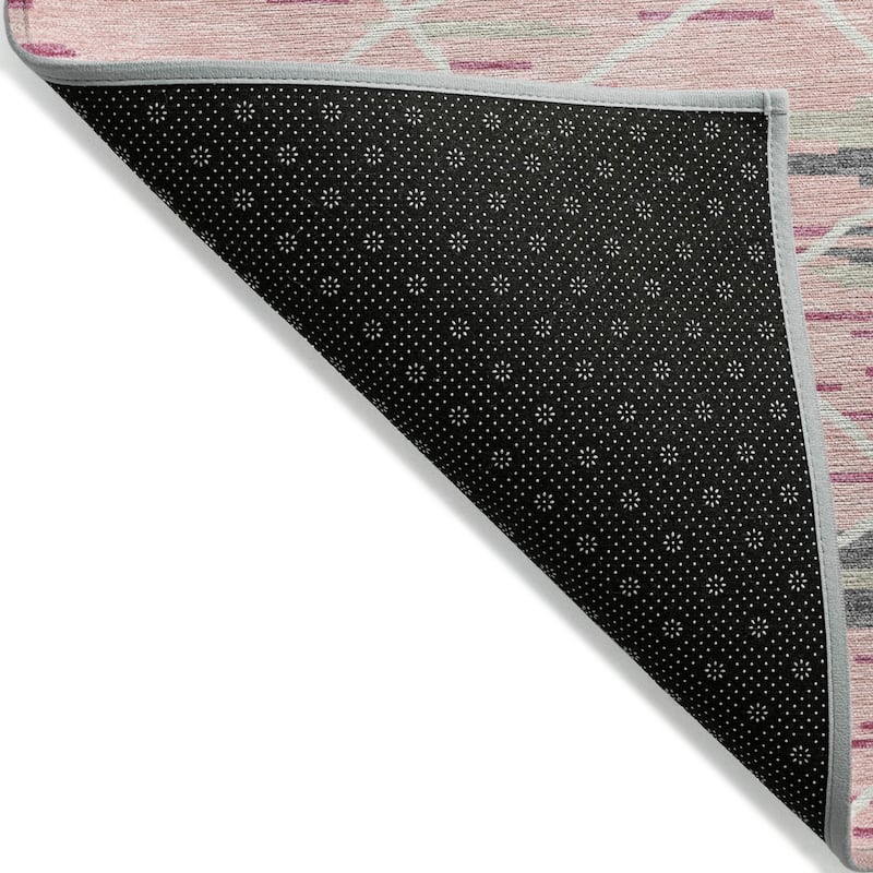 Machine Washable Indoor/ Outdoor Modern Global Chantille Rug