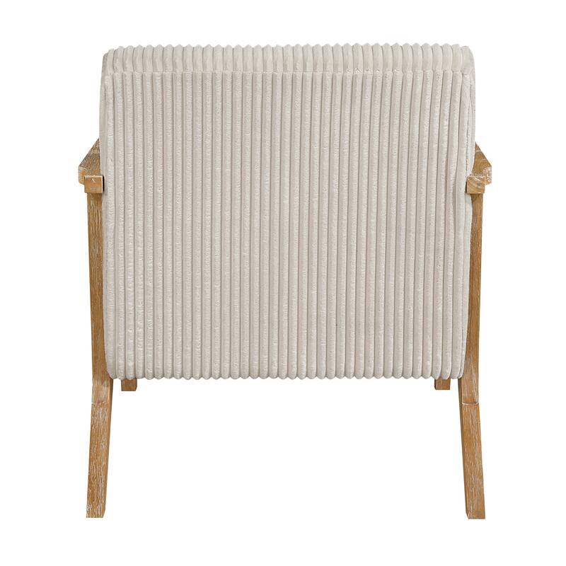 Bennett 27" Corduroy Accent Chair with Wood Frame & Matching Pillow