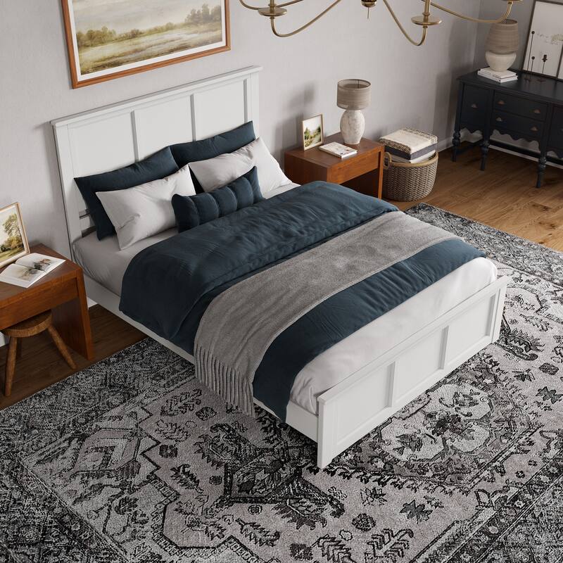 Charlotte Solid Wood Low Profile Platform Bed with Matching Footboard