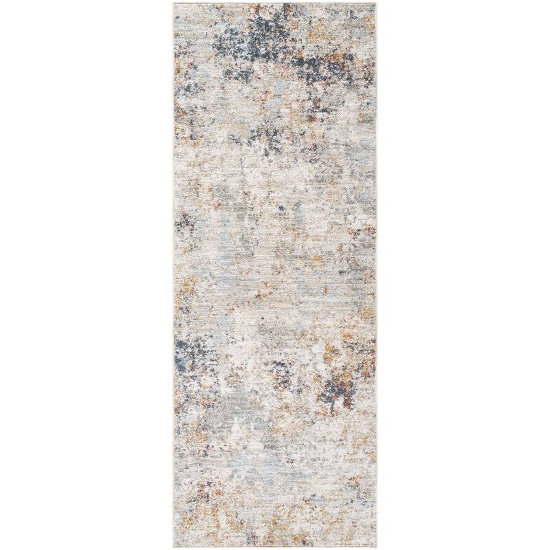 Livabliss Transitional Beckham Abstract Area Rug - 2'7" x 7'3" - Grey/Multi