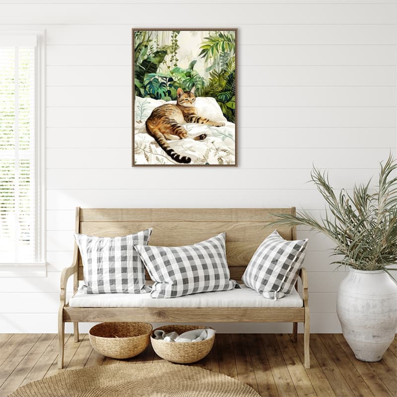 Cats Life Sleepy Time by Justyna Jaszke Framed Canvas Wall Art