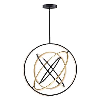 Trilogy Collection Integrated LED 32 in. Pendant, Black and Gold - Medium