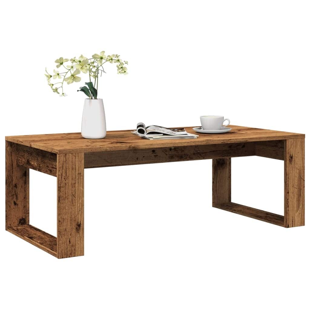 vidaXL Coffee Table Old wood Engineered wood Medium Durable - 19.7 x 40.2 x 13.8 in