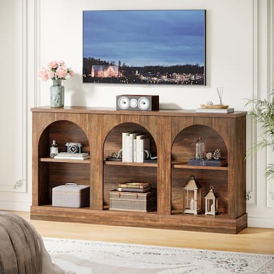 TV Stand for 55/60/65 Inch TV, Farmhouse Country Entertainment Center