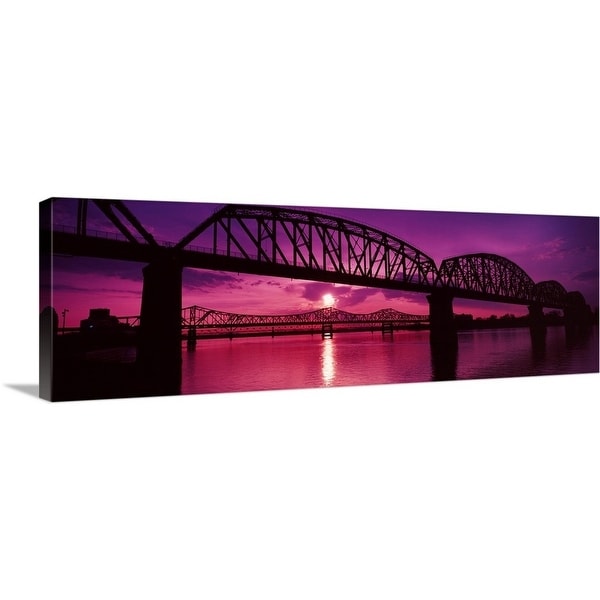 "Bridges over a river at dusk, Louisville, Kentucky" Canvas Wall Art