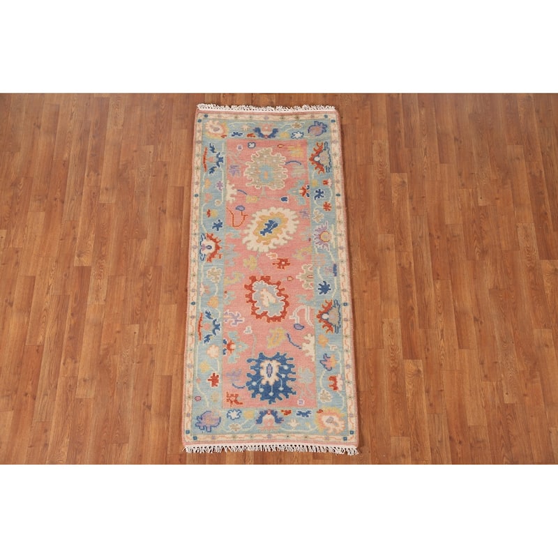 Colorful Oushak Oriental Accent Rug Wool Carpet - 2'6"x 5'9"