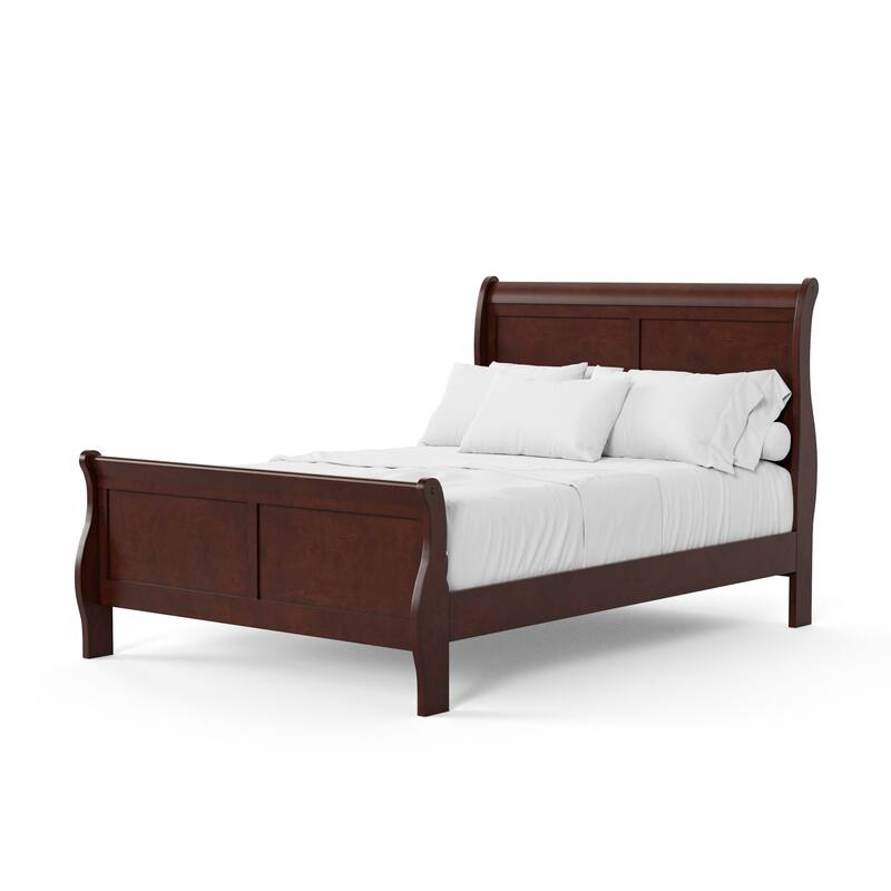 Furniture of America Mayday Modern Solid Wood 3-Piece Sleigh Bedroom Set