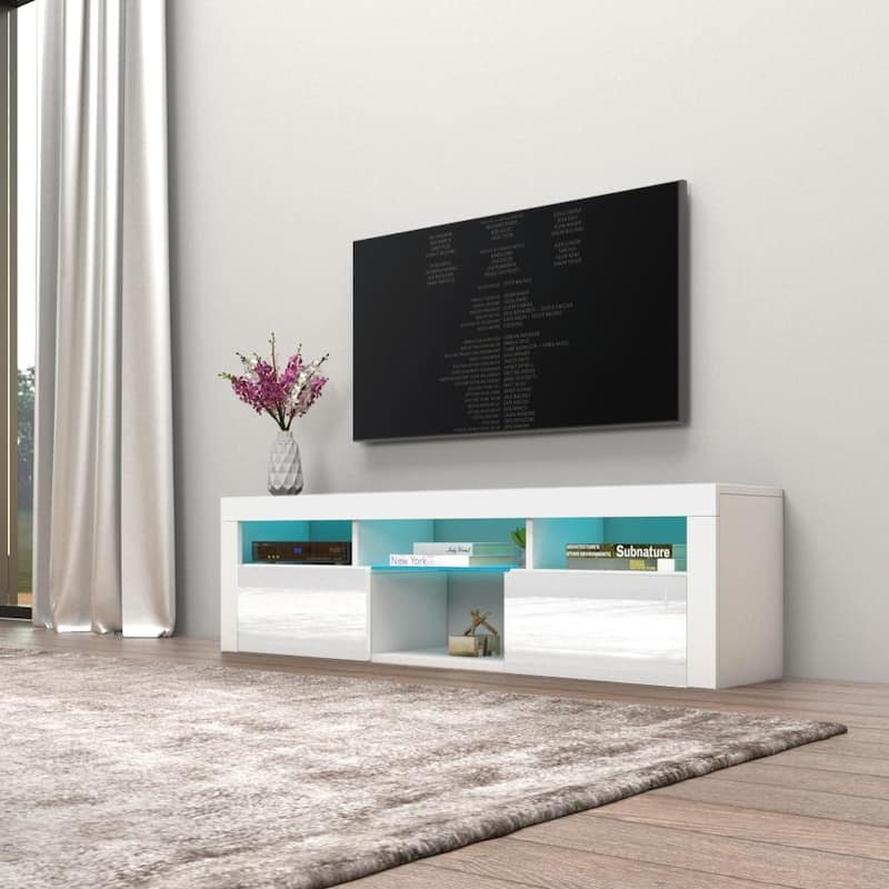 Bari 160 Wall Mounted Floating 63" TV Stand with 16 Color LEDs