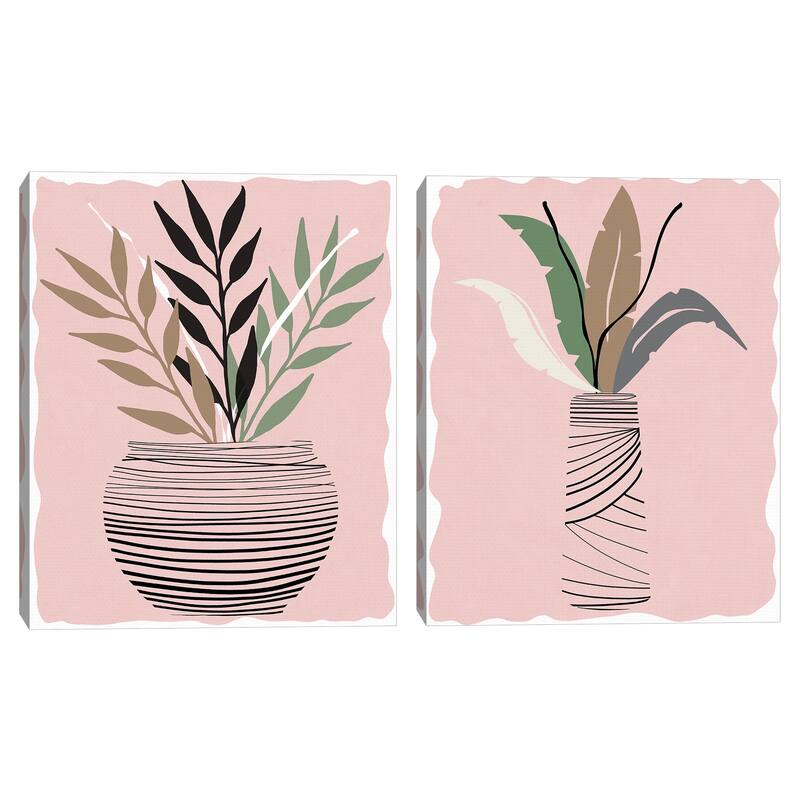 Wired Palm I, Wired Palm II by Daniela Santiago Canvas Art Prints