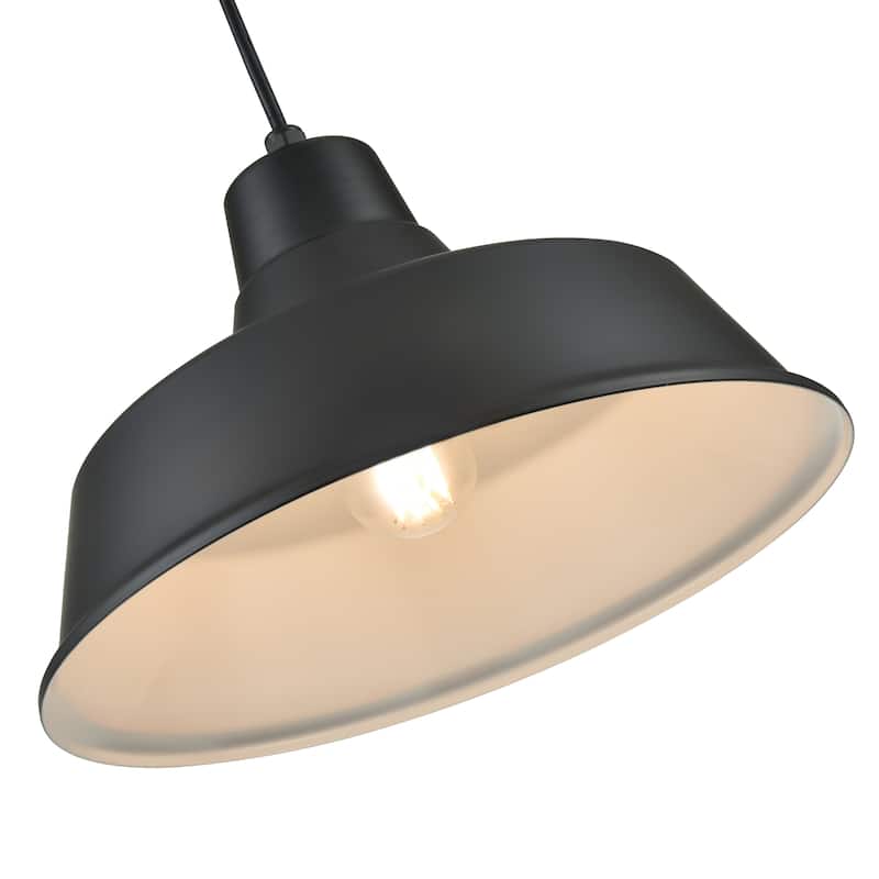 R Series 1-Light Cord Hung Classic Warehouse Satin Black - Satin Black