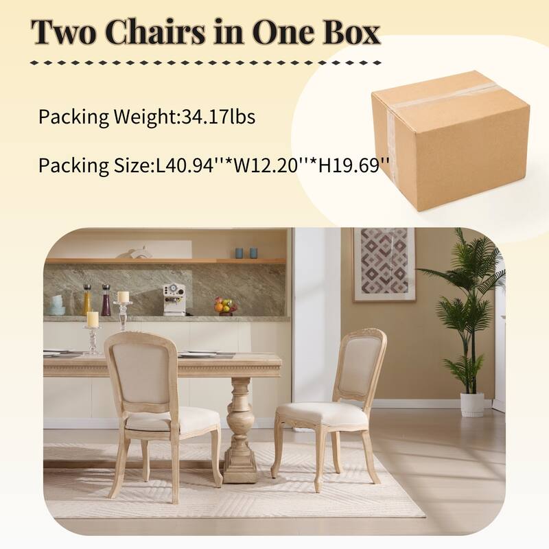 Set of 2 French Country Dining Chairs