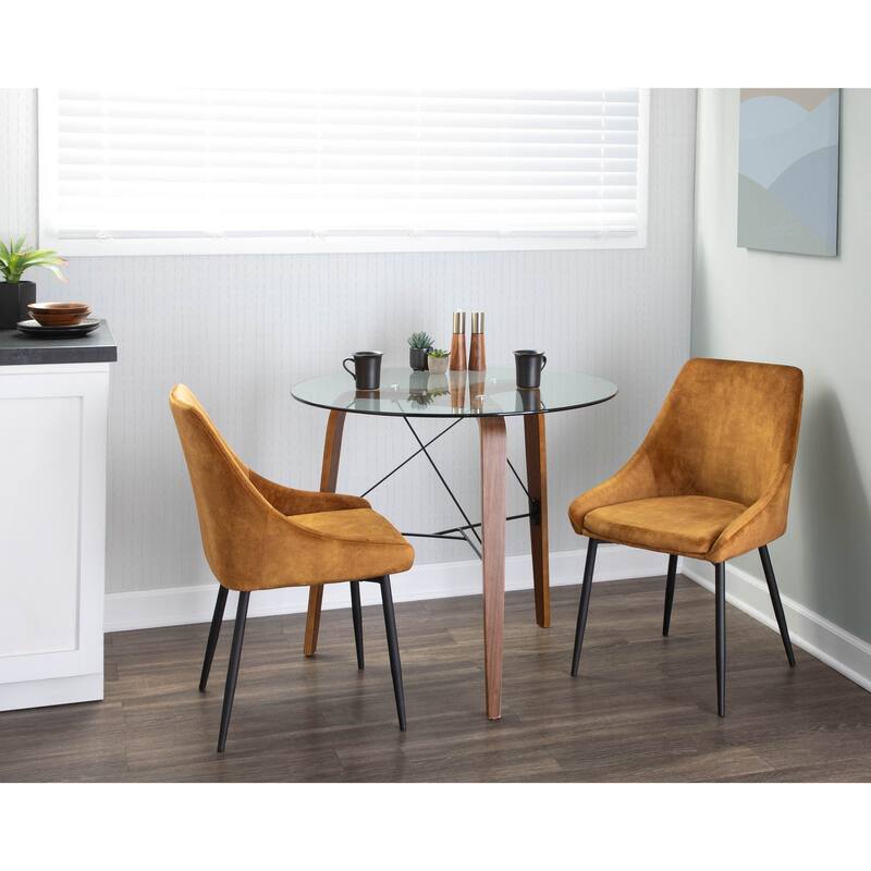 Silver Orchid Alba Upholstered Dining Chair with Black Metal Finish - Set of 2