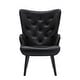preview thumbnail 19 of 62, Fabric Upholstered Tufted Wingback Living Room Chair With Wooden Legs