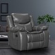 preview thumbnail 1 of 27, Wide Seat Durable Leather Massage and Heat Recliner Grey+ Massage and Heat Recliner