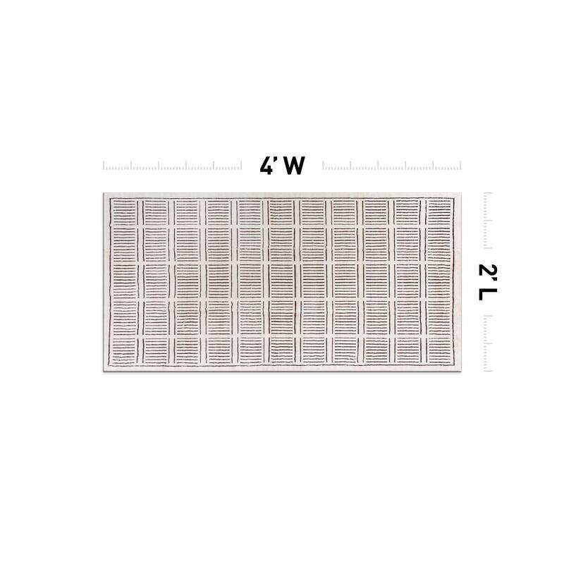 World Rug Gallery Bohemian Stripe Lines Washable Non Slip Area Rug