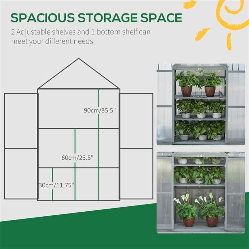 3-Tier Wooden Greenhouse with Panels Garden Plant Protector for Indoor and Outdoor Use