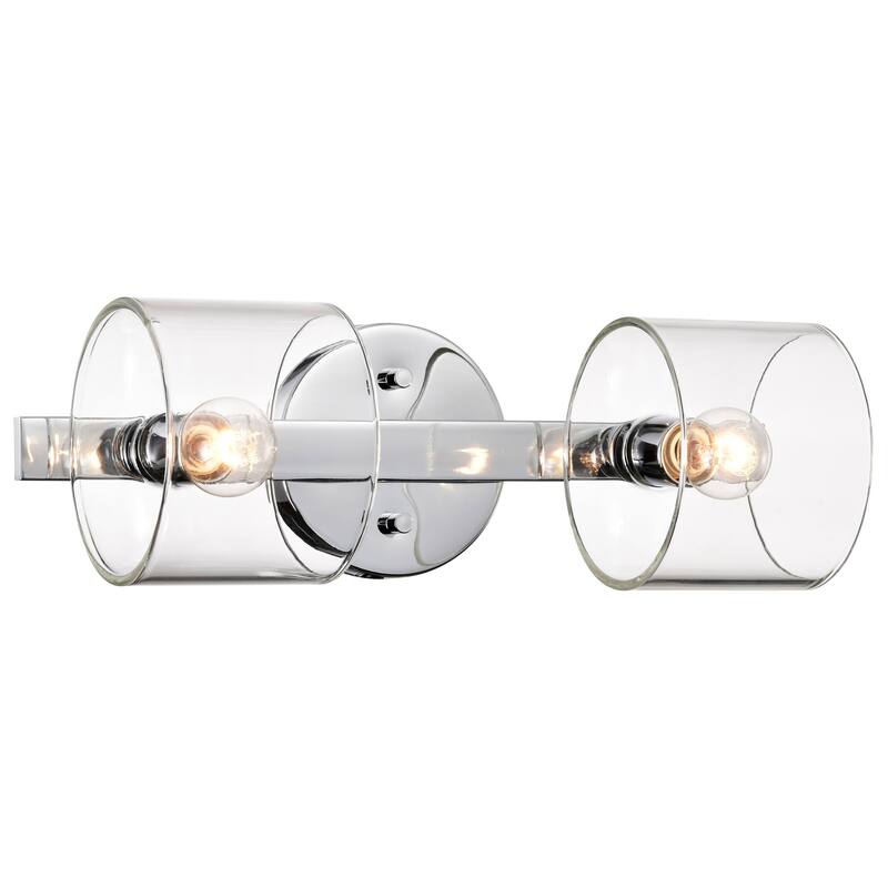 Marlowe 2 Light Vanity Polished Nickel with Clear Glass - Polished Nickel