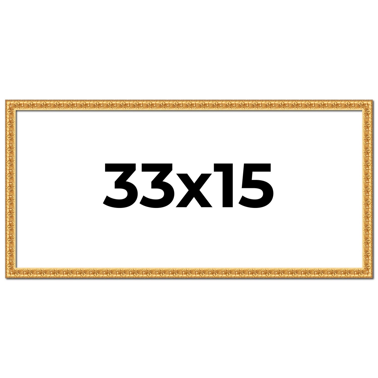 33x15 Frame Gold Real Wood Picture Frame Width 1 inches | Interior