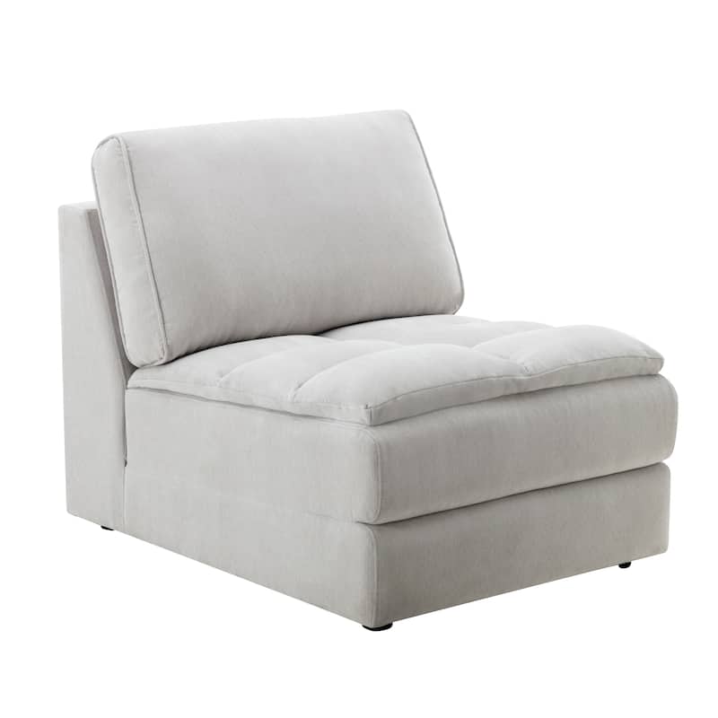Roundhill Furniture Breton Contemporary Fabric Tufted Sofa, Oyster