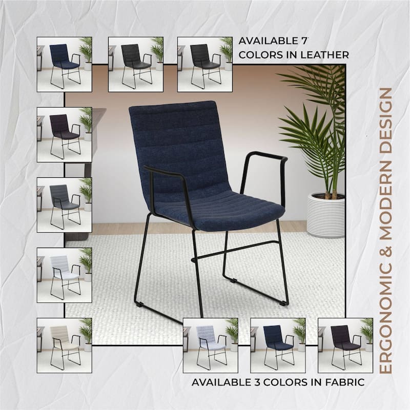 Zylar Ergonomic Guest Chair with Leather, Stainless Steel Base, High-Density Foam, Modern Design for Office or Waiting Room