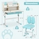 preview thumbnail 3 of 6, Gymax Blue Kids Desk & Chair Set Height Adjustable Children School