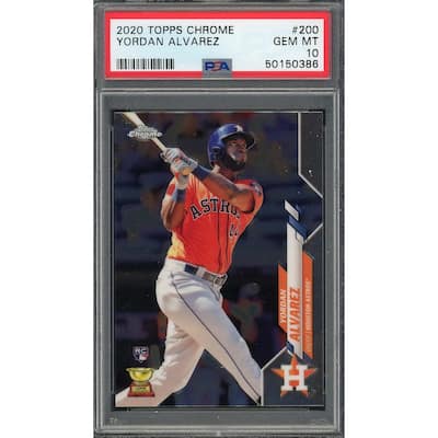 Yordan Alvarez 2020 Topps Chrome Baseball Rookie Card #200 Graded PSA 10 - 8'6" x 11'6"