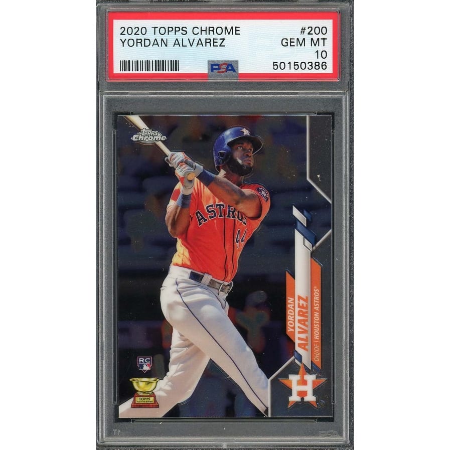 Yordan Alvarez 2020 Topps Chrome Baseball Rookie Card #200 Graded PSA 10 - 8'6" x 11'6"