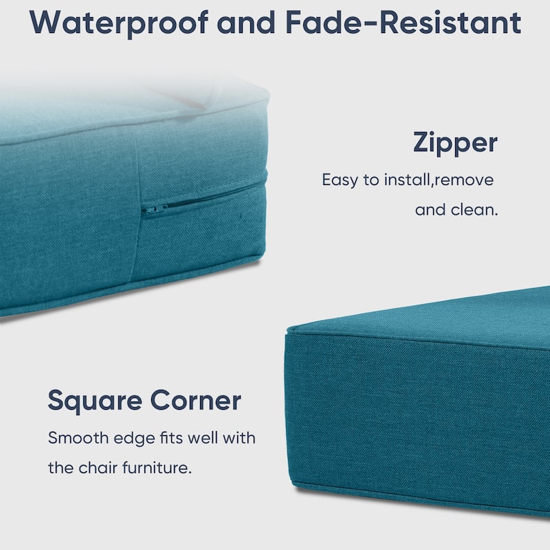 2 Pairs 6 Inch Seat & Back Cushion - Peacocka Green - 6 Inch