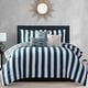 preview thumbnail 1 of 99, Juicy Reversible Cabana Stripe Bedding Set White/Regal Blue - King