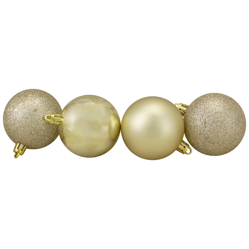 60ct Shatterproof 4-Finish Christmas Ball Ornaments 2.5 inches 60mm.