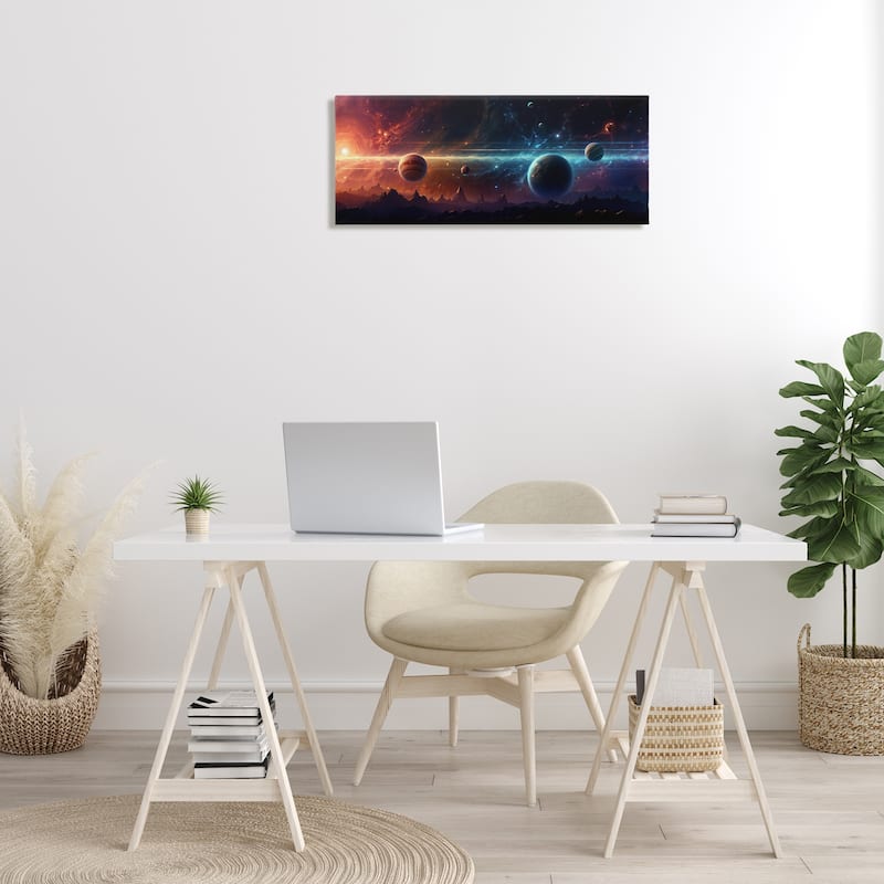 Stupell Surreal Planets over Crags Canvas Wall Art Design By Wumples