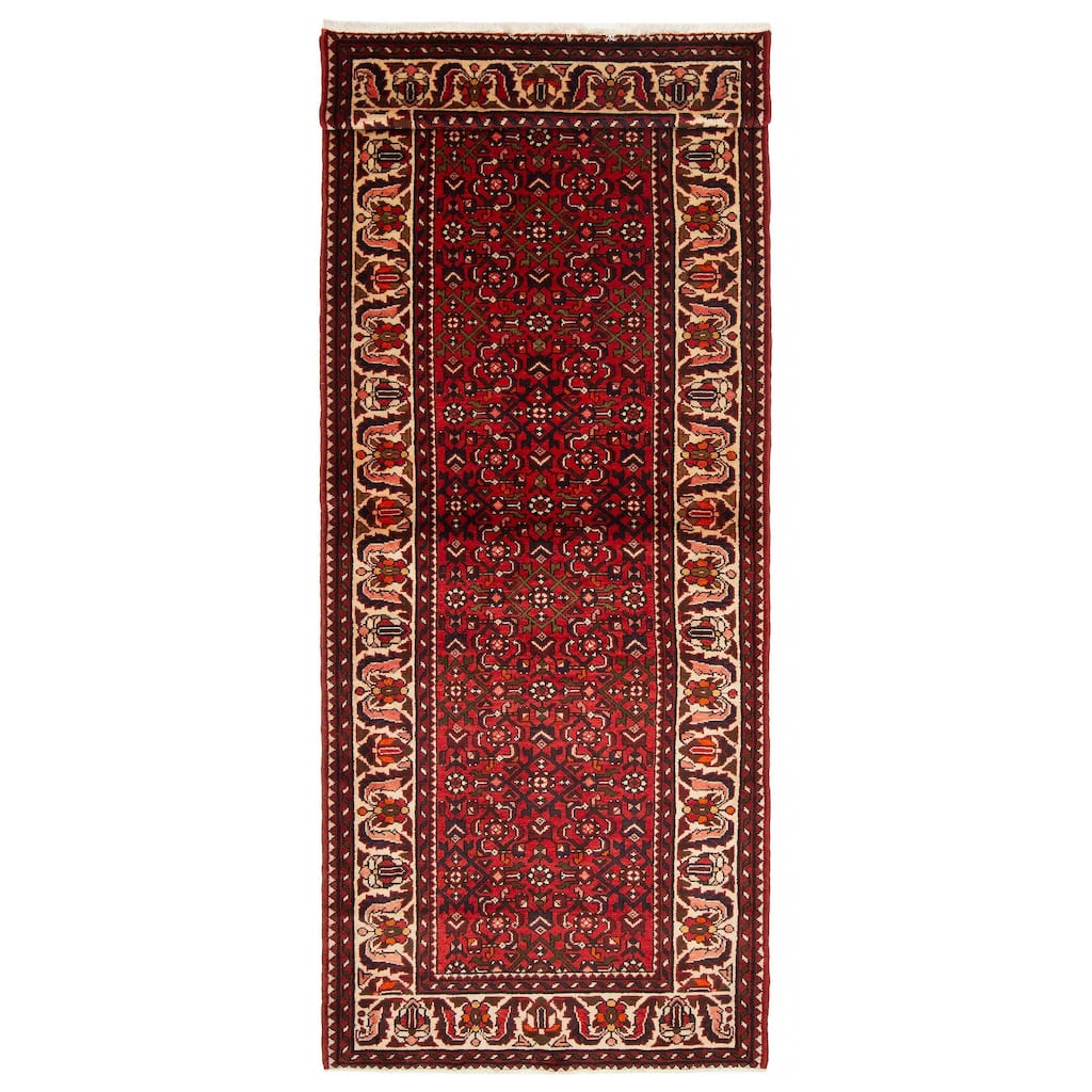 ECARPETGALLERY Hand-knotted Andelz Red Wool Rug - 3'8 x 10'0