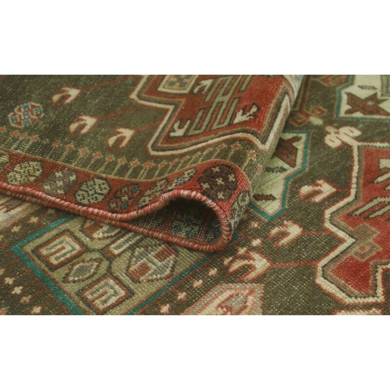 Semi Antique Mahmud Grey-Green/Rust Runner - 3'6" x 9'11"