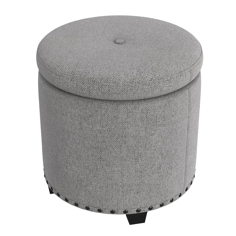 HomePop Storage Ottoman with Nailheads
