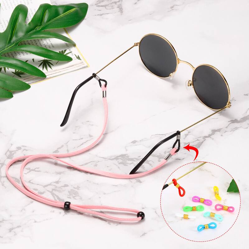 80pcs Eyeglass Chain Connector Silicone Strap Holder Chain End Loop - Multicolor
