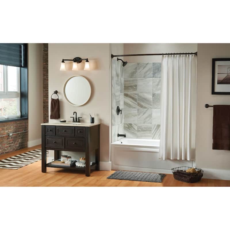 Moen 3 Light Bathroom Sconce with Frosted Shades from the Eva