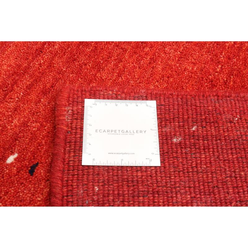 ECARPETGALLERY Hand Loomed Kashkuli Gabbeh Dark Copper Wool Rug - 4'11 x 7'10