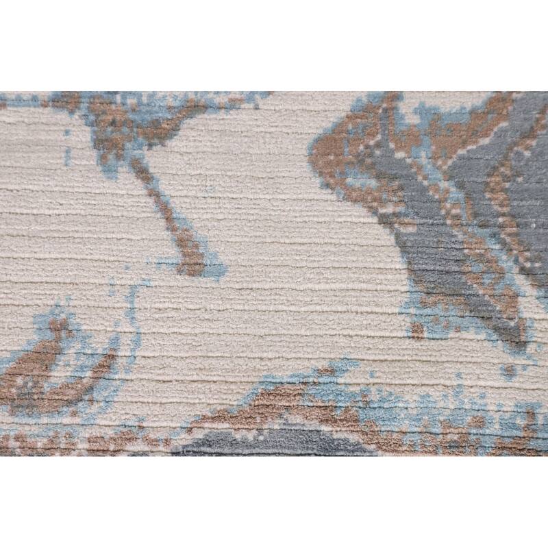 Modern Abstract Accent Rug Hand-Knotted Wool Carpet - 2'8"x 4'10"