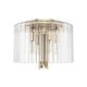 preview thumbnail 2 of 6, Hunter Gatz Ribbed Glass 4-Light Flush Mount Ceiling Light, Low Profile - Modern, Glam, Fluted Glass