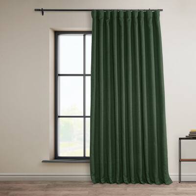 Exclusive Fabrics Faux Linen Extra Wide Room Darkening Curtain Panel