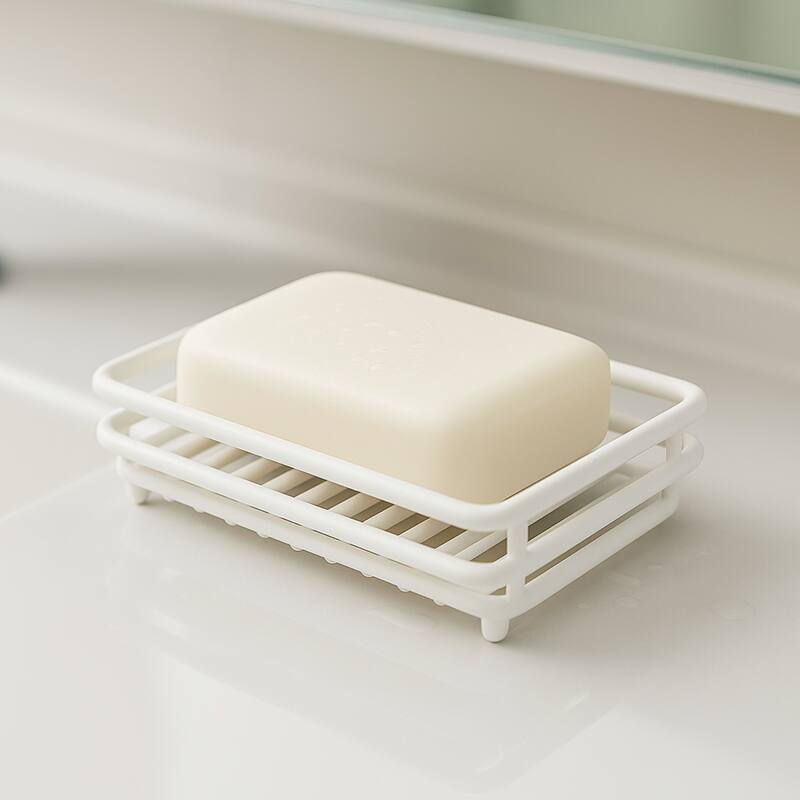Creative Home White Powder Coated Metal Wire Soap Dish