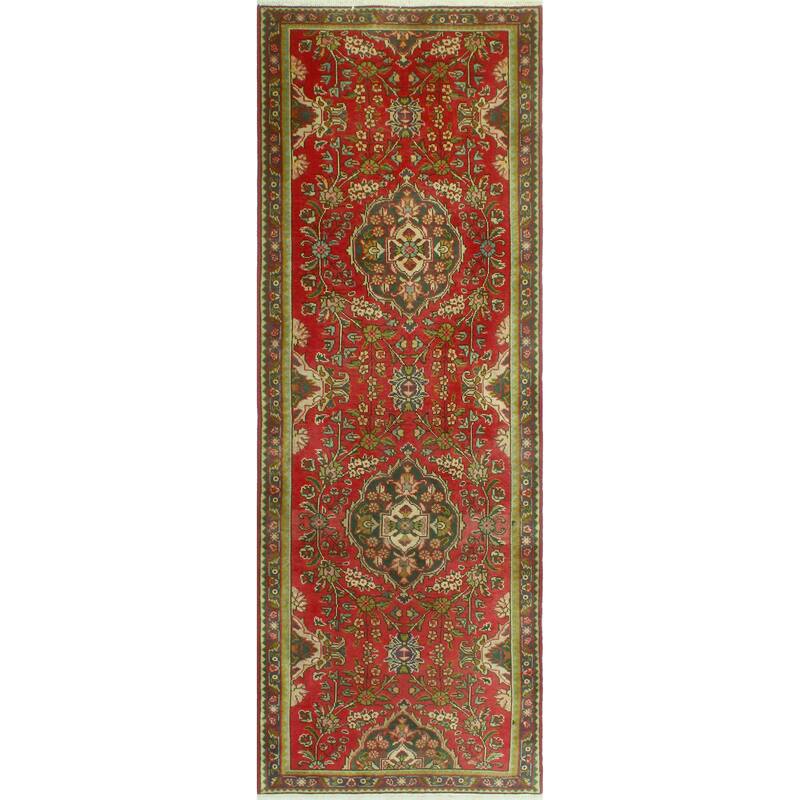 Vintage Distressed Sierra Rust/Beige Runner - 3'3" x 9'5"