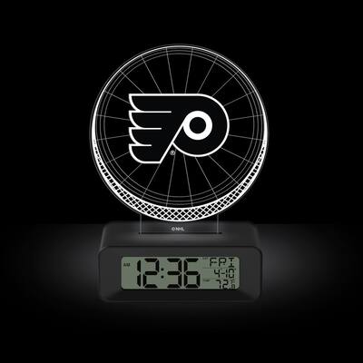 NHL Philadelphia Flyers Color-Changing Led 3d Illusion Alarm Clock with Temperature and Date