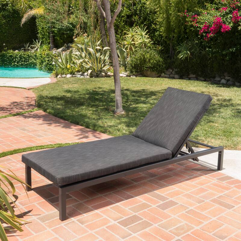 Roomfitters Adjustable Outdoor Chaise Lounge Chair with Cushion and Headrest