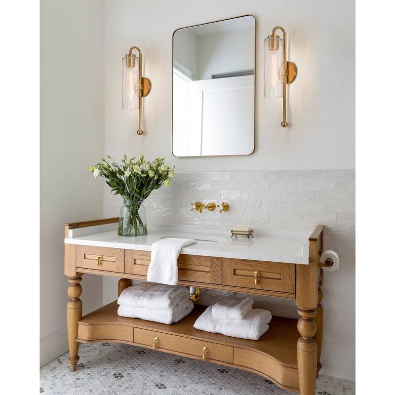 19.53" Single Wall Sconce with Glass Cylinder Shade - W3.54"