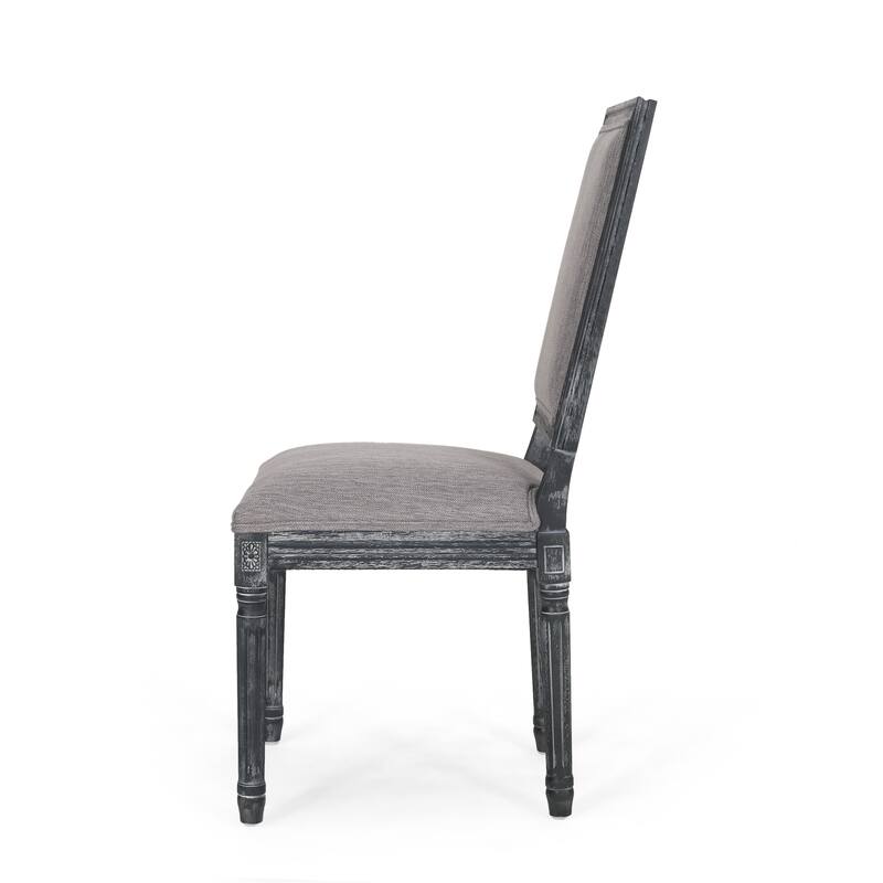 Country Dining Chairs Set of 2, Living Room Dining Chairs with Rectangle Rattan Back, Solid Wood Legs, French Bistro Chairs