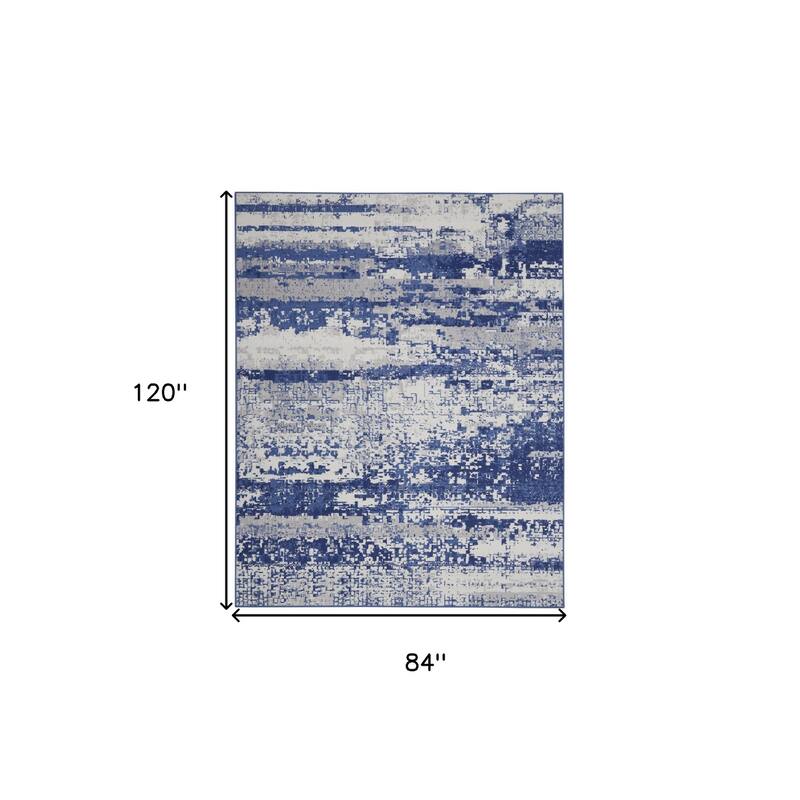 Power Loomed Distressed Abstract Modern Non Skid Stain Resistant Area Rug