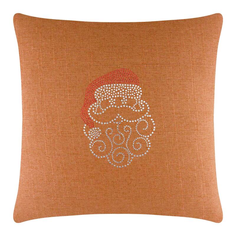 Sparkles Home Santa Rhinestone Pillow - Orange - 20 x 20