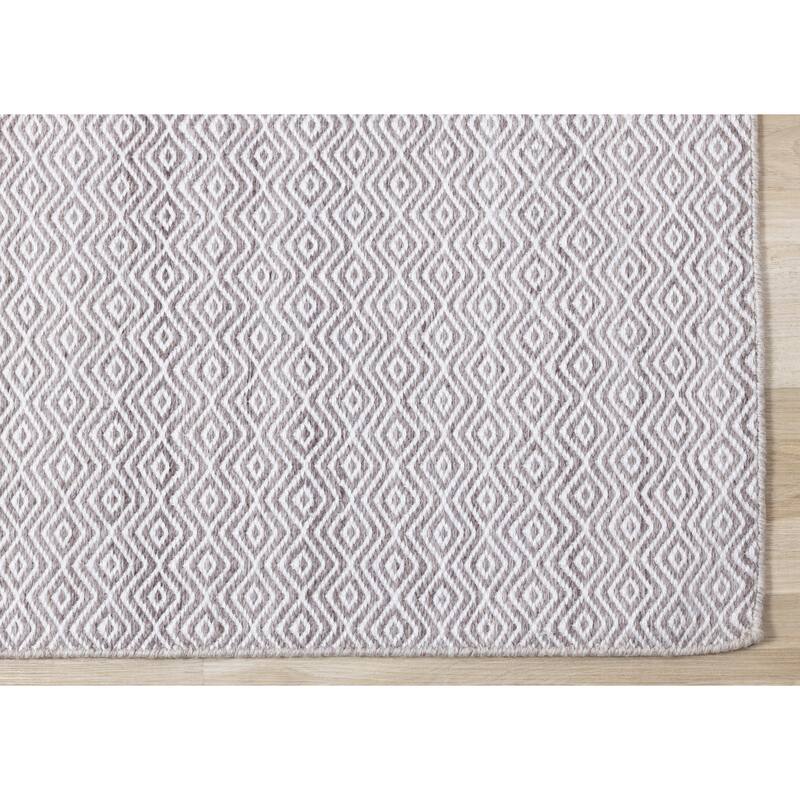Beige Cream Diamonds Recycled Area Rug